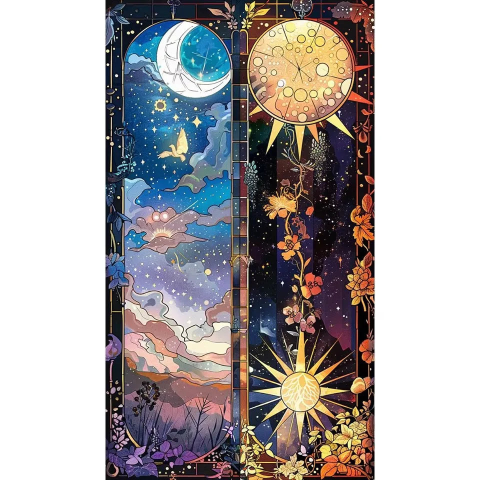 5D Diamond Painting Kit – Sun & Moon Landscape Art