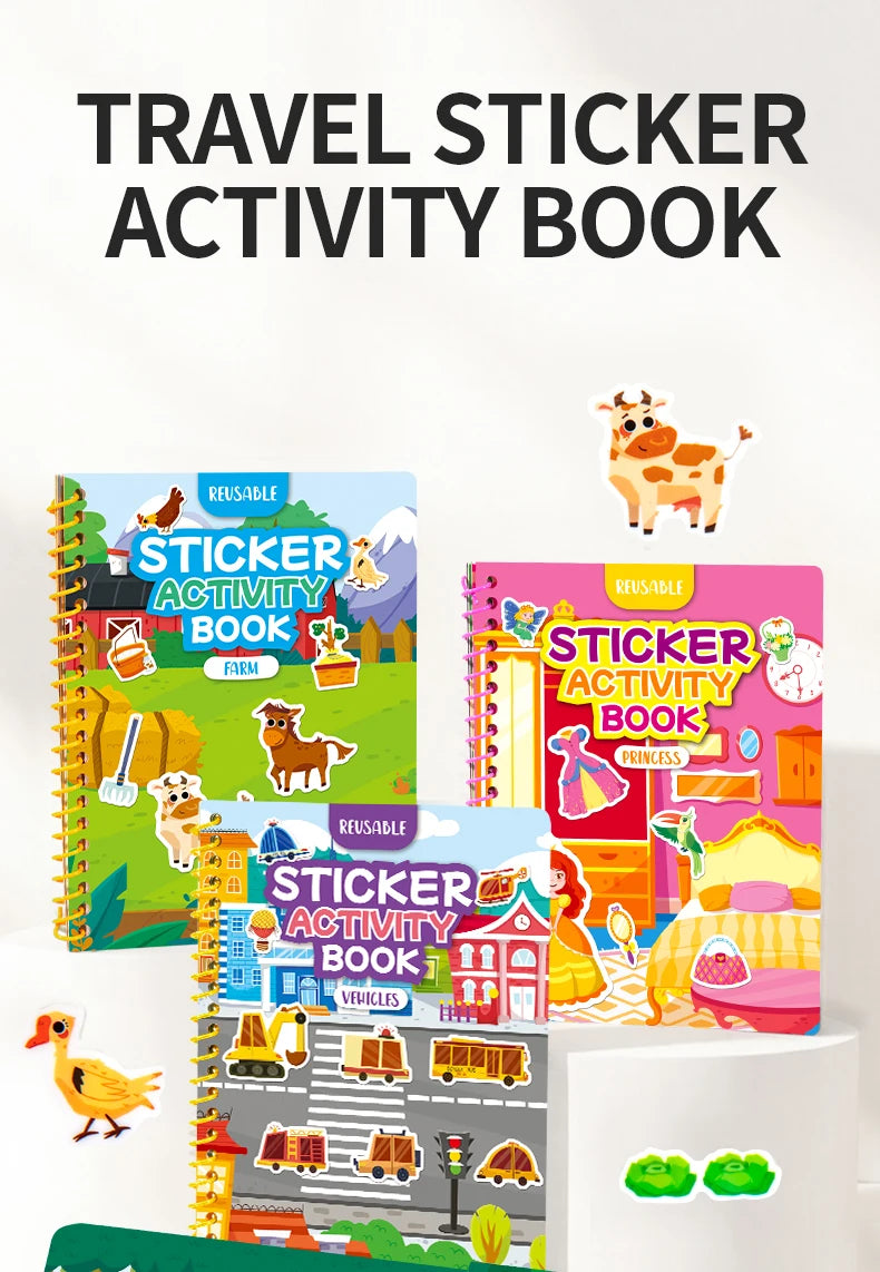 Reusable Jelly Sticker Book for Kids – Multi-Theme Creative Play