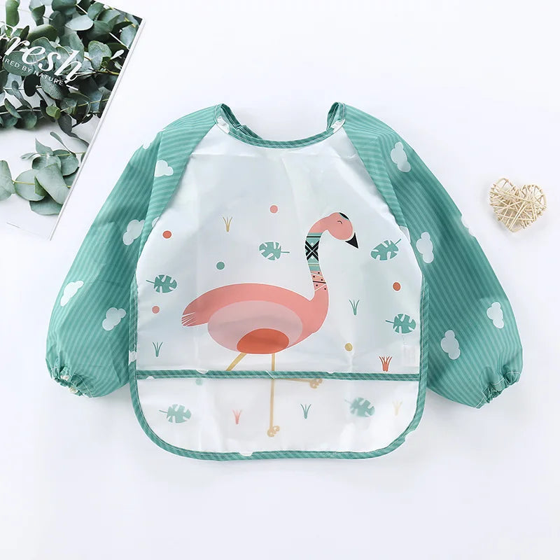 Waterproof Long Sleeve Baby Bib with Full Sleeve Protection