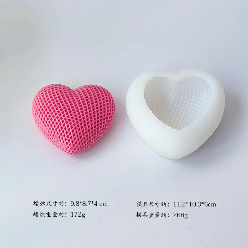 3D Woven Heart Silicone Mold for Candles, Resin, Soap, and Chocolate