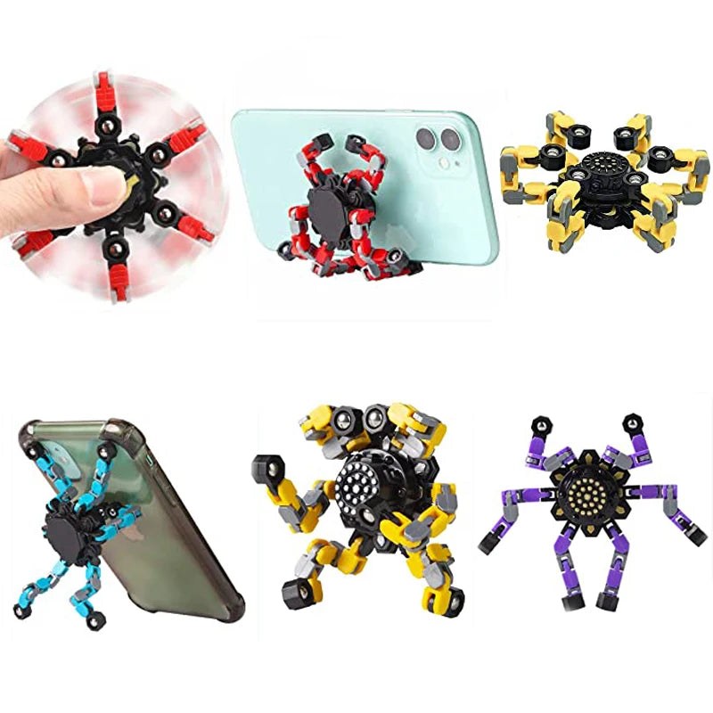 Deformable Metal Fidget Spinner Robot Toy