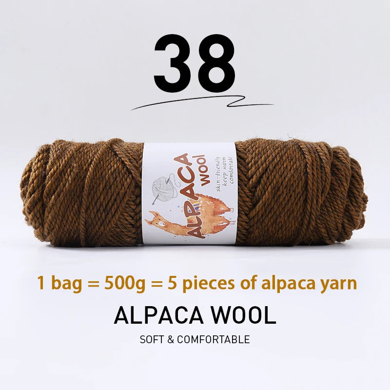 Luxurious Alpaca Wool Blend Yarn — 500g Thick Knitting Yarn