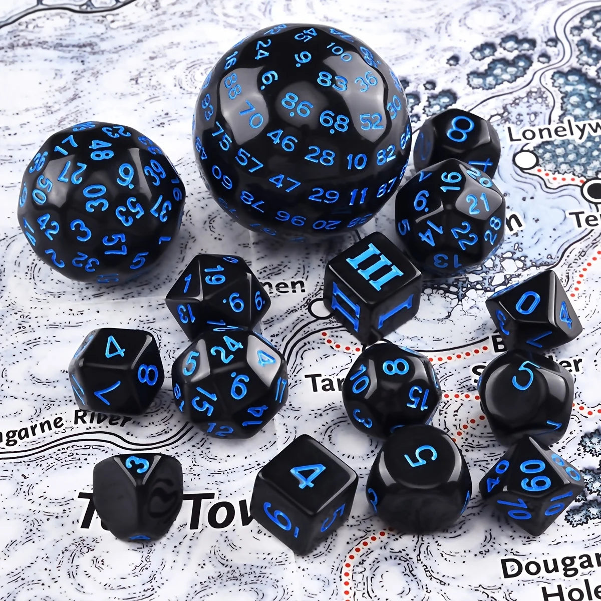 Complete Polyhedral Dice Set for RPG and Tabletop Games