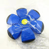 Blue and black flying saucer ball designed for active family fun