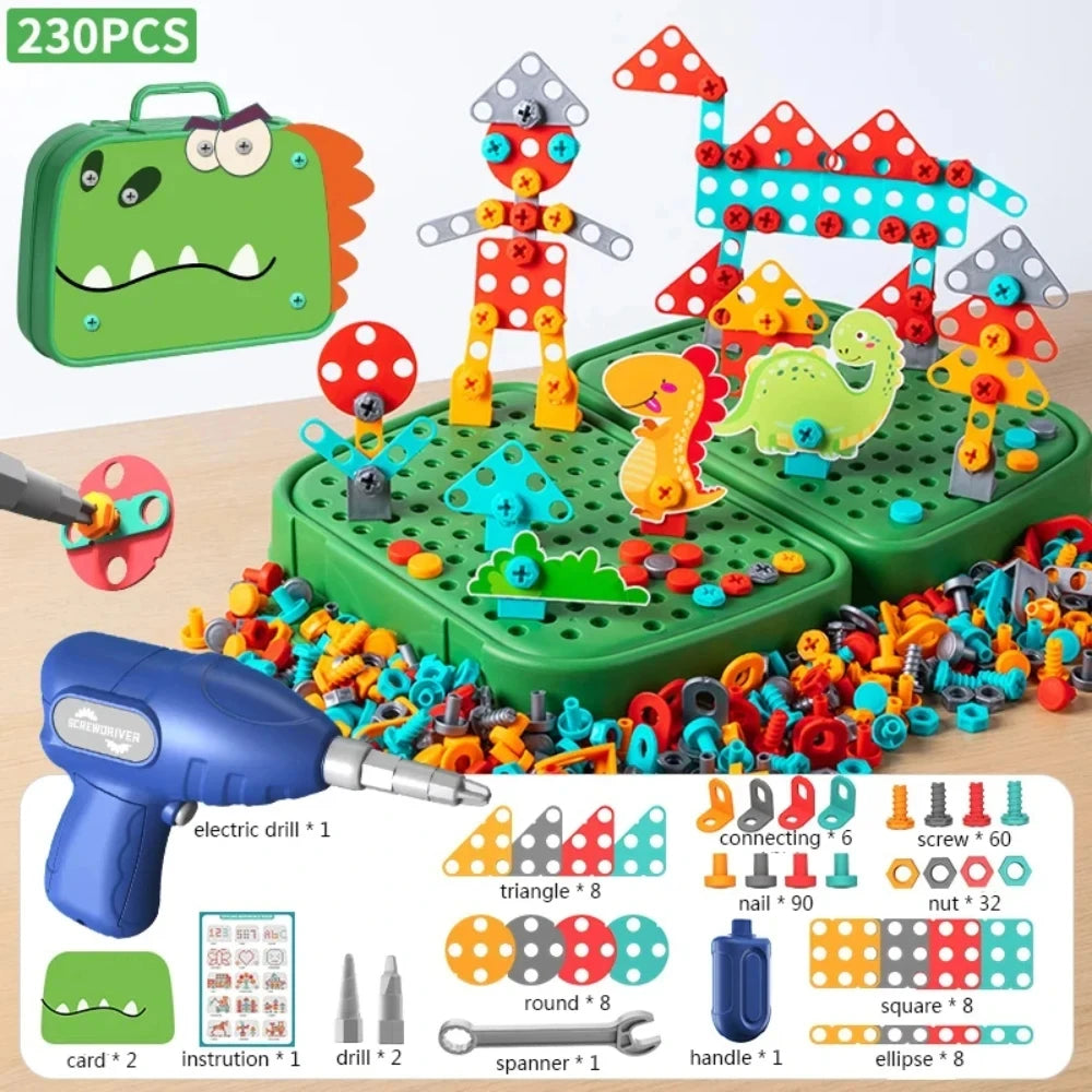 Kids STEM Building Set with Electric Drill and Screwdriver
