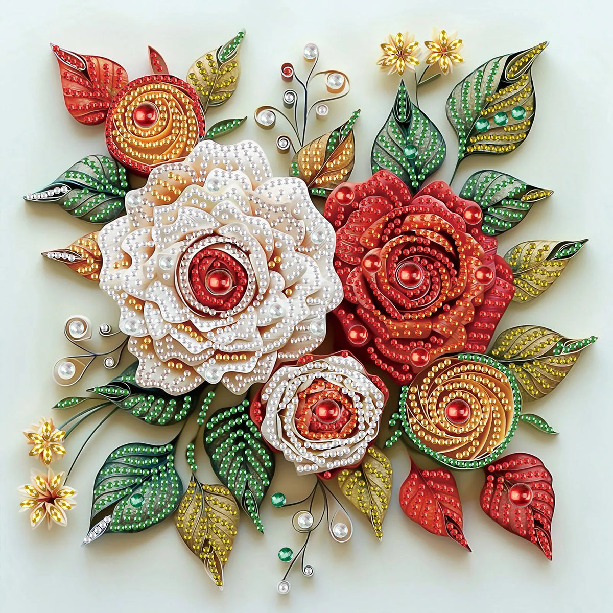 Flower Diamond Art Painting Kit for Beginners, Partial Drill