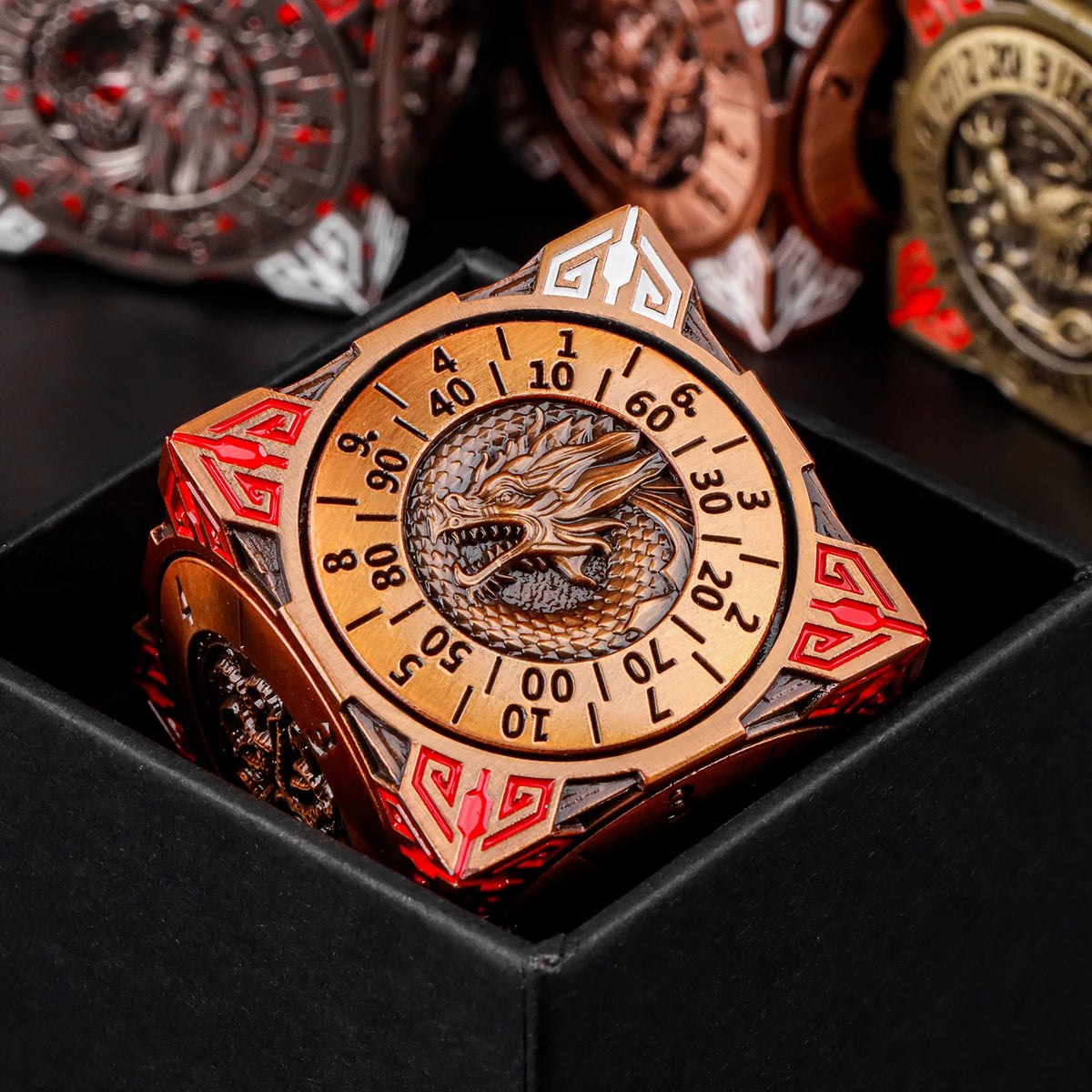 7-in-1 Metal Spinner Dice Cube for D&D
