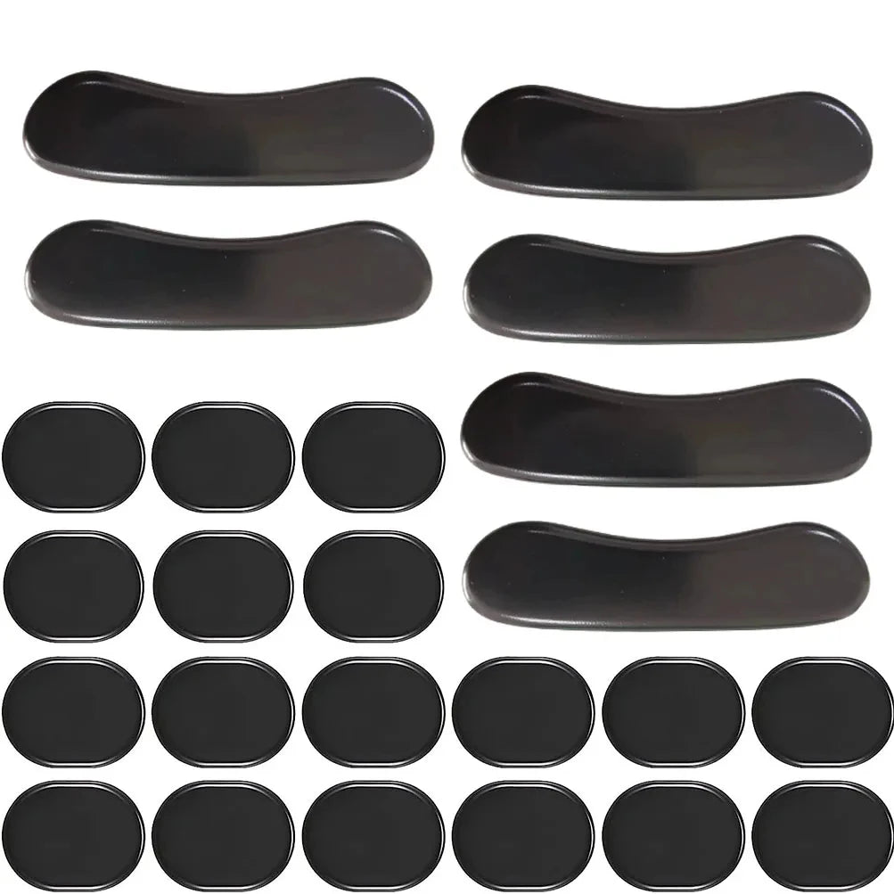 A set of black silicone drum dampening pads for tone control