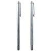 A pair of silver metal dowsing rods for paranormal investigation