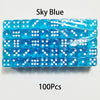 Multicolor Transparent Acrylic Dice Set – 100 Pieces