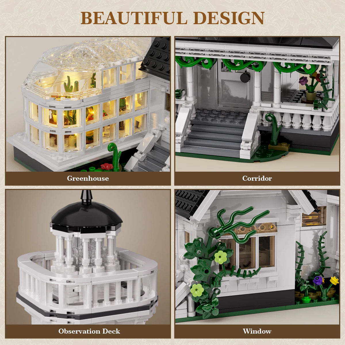 Victorian House Building Block Set (1,877 Pieces)