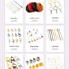 A collection of various jewelry making supplies including head pins, leather cords, keychains, lobster clasps, high quality f