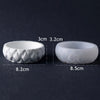White flexible silicone mold for making vases and planters, shown with dimensions.