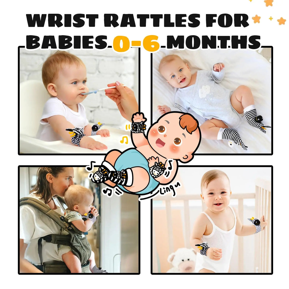 Baby Wrist Rattles and Foot Finder Socks Set