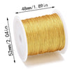 A spool of metallic gold craft cord for jewelry making, measuring 48mm or 1.89 inches.