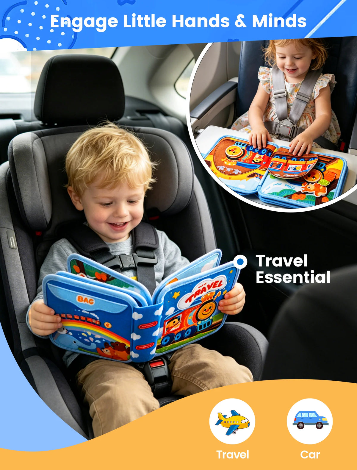 Montessori Quiet Book for Toddlers – Sensory Activity Book for Daily Life Skills