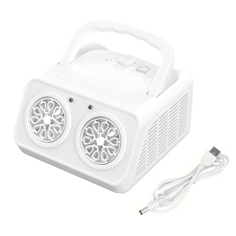 Automatic Bubble Machine with Dual Fans and LED Lights