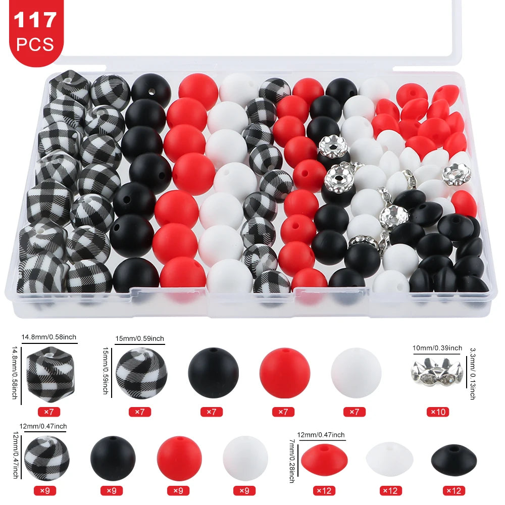 Hexagonal & Rhinestone Bead Assortment for Jewelry Making