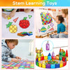 Colorful magnetic building blocks and geometric shapes used for STEM learning and construction