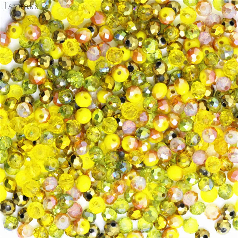 Faceted Crystal Glass Rondelle Beads for Jewelry Making
