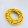 A coil of yellow flexible silicone tinned copper wire with multiple AWG gauges.