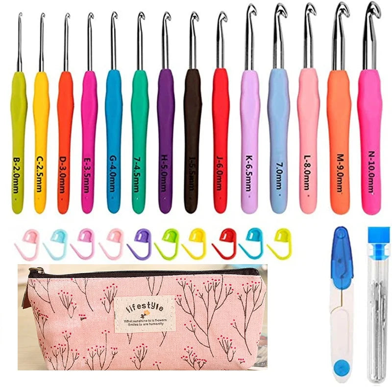 Ergonomic Crochet Hook Set with Storage Case