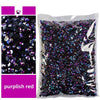 Bag of purplish red AB-coated flat back resin rhinestones for crafts and DIY projects