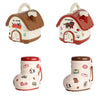A set of house-shaped piggy banks with lock and key features for kids and adults in various colors.
