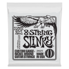 Packaged Ernie Ball 8-String Slinky nickel wound electric guitar strings with an eagle logo.