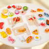 Wooden Pretend Play Kitchen Set with Cutting Fruits and Vegetables