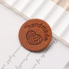 Round PU Leather Labels with Embossed Design for DIY Crafts