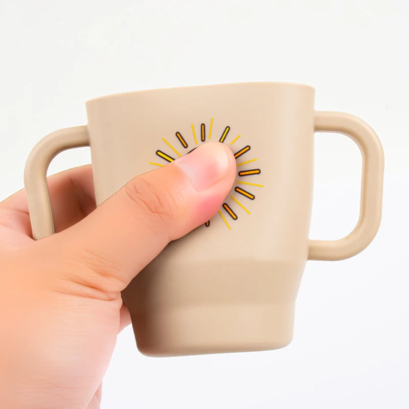 Silicone Baby Sippy Cup with Straw and Handles
