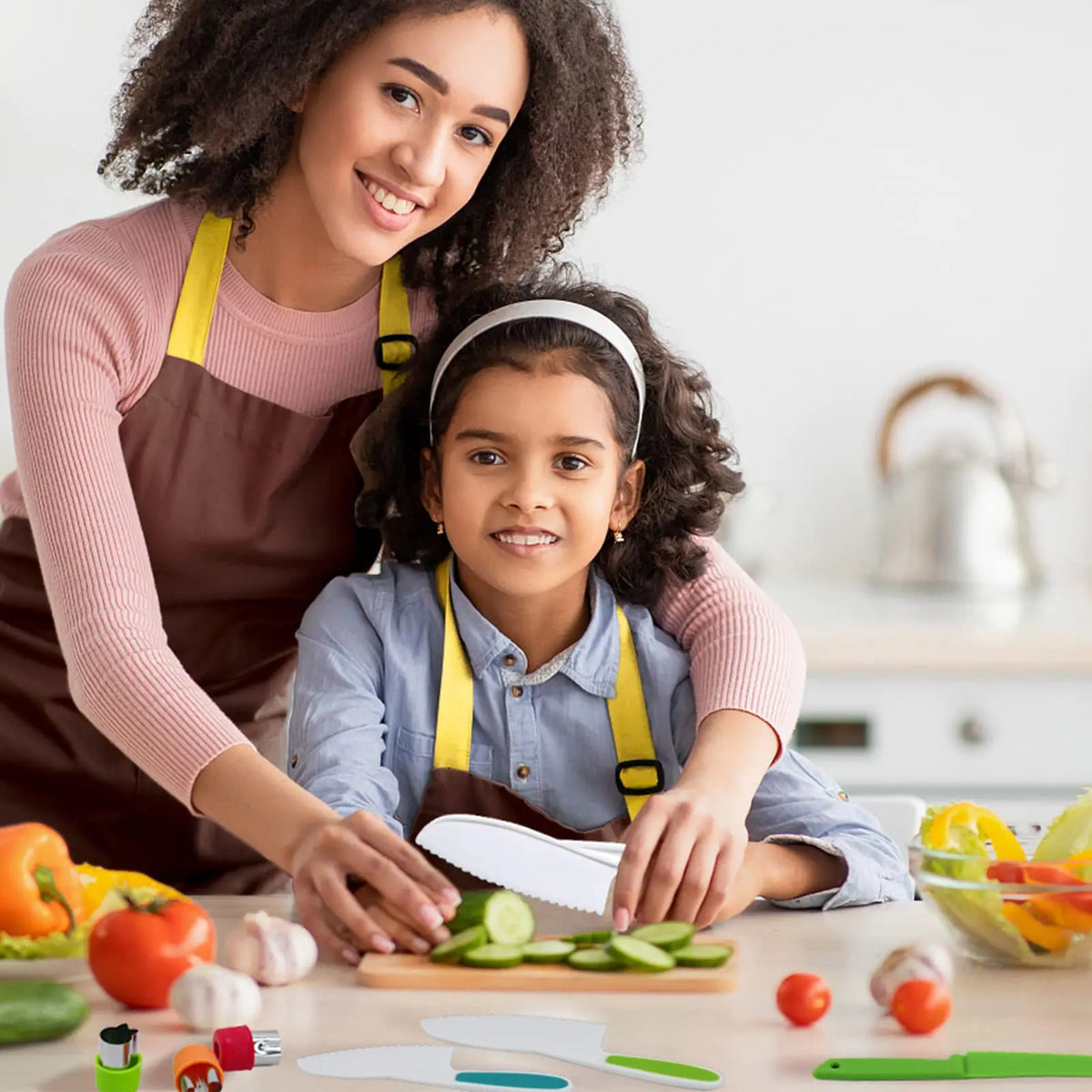Kids Safe Cooking Set with Wooden Knife and Cutting Board