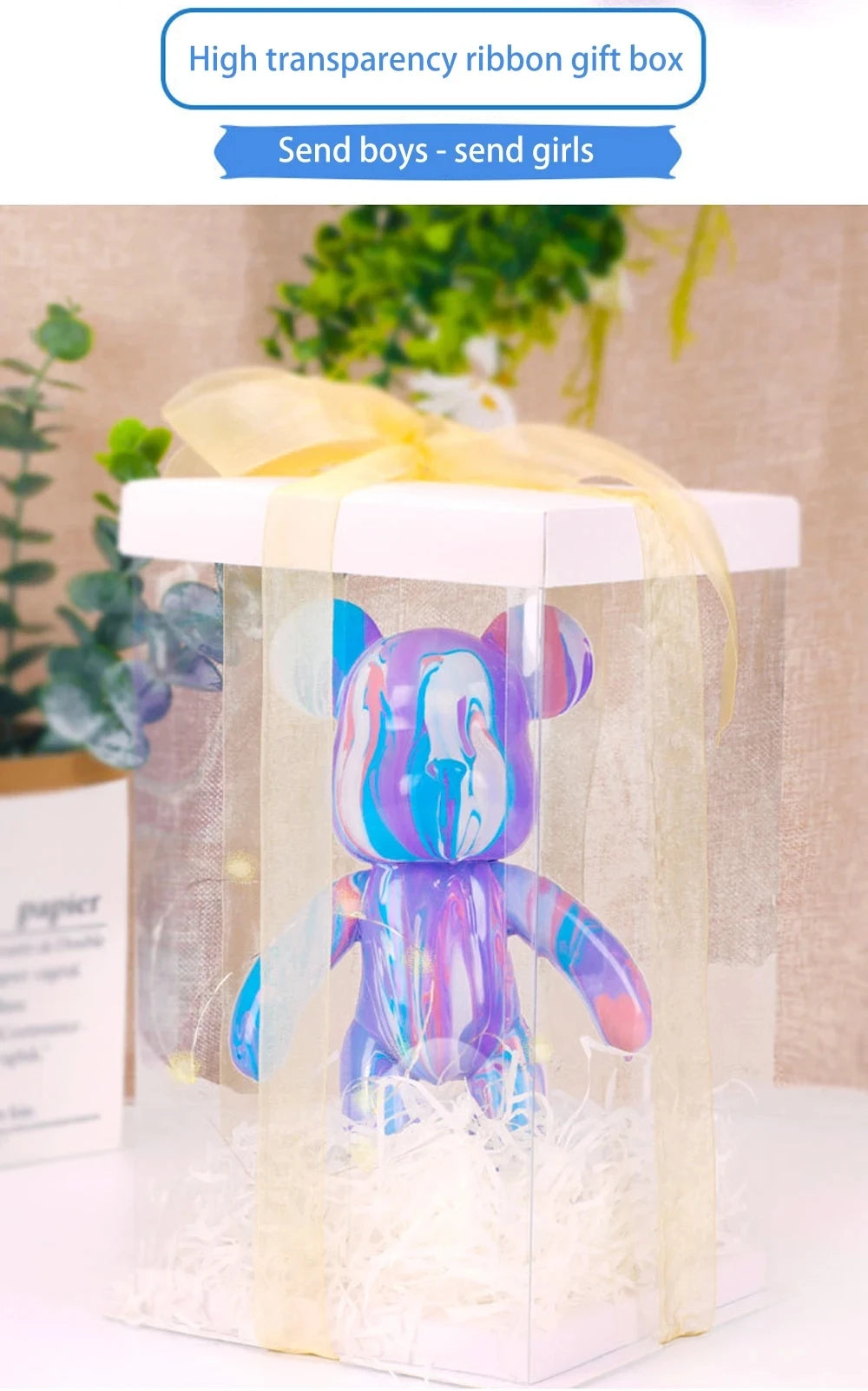 DIY Fluid Bear Sculpture Kit - Paintable Resin Bear Figurine for Creative Home Decor