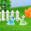 Glow-in-the-Dark Bunny Resin Figurines for Easter & Home Decor