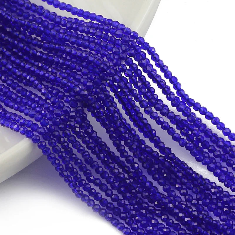 2mm Austrian Crystal Spacer Beads – White AB Finish