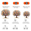 Three sizes of wooden tree of life jigsaw puzzles labeled L, M, and S showing different piece counts.