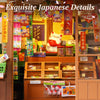 Nostalgic Japanese Corner Shop DIY Book Nook Kit with LED Lighting