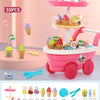 A pink ice cream truck pretend play set with various ice cream treats and accessories.