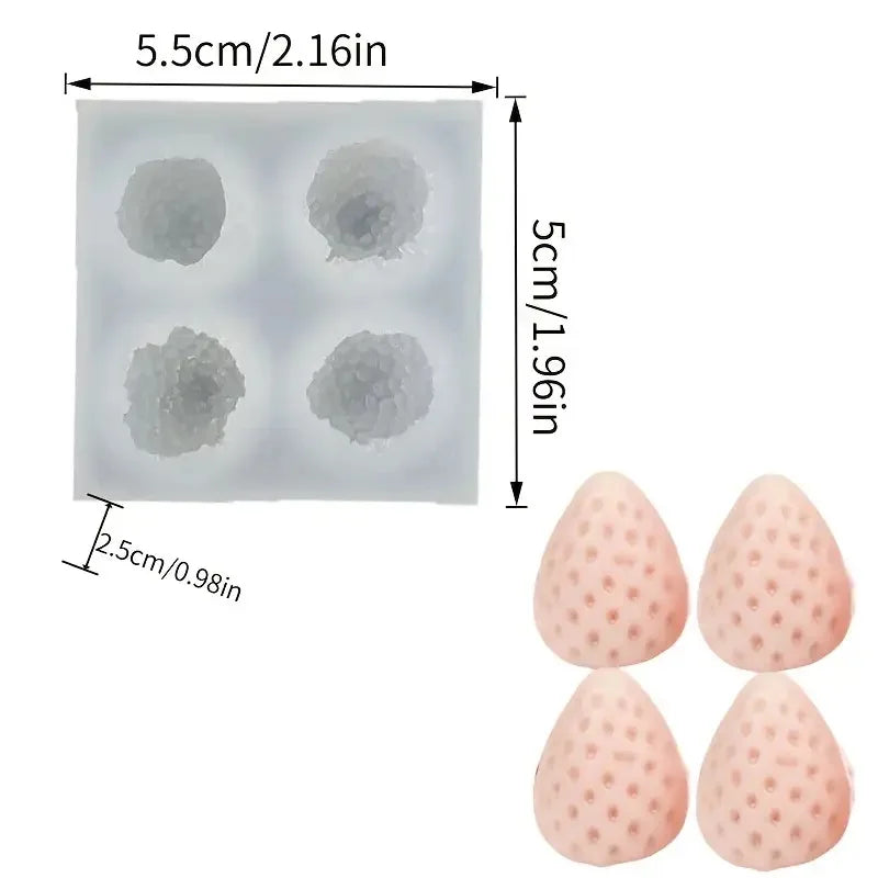 A silicone mold tray showing five round, light gray silicone molds for crafts.