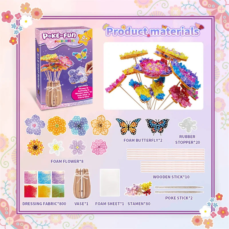 Rainbow Poke Art Kit for Kids – DIY Fabric Puncture Painting Craft Set