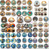 A collection of 20 DIY diamond art coasters and a holder featuring various floral, geometric, and nature designs.