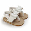 White breathable baby first walker sandals with soft anti-slip sole