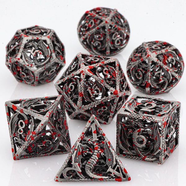 Blood Dragon Metal Dice Set for D&D and Tabletop RPGs