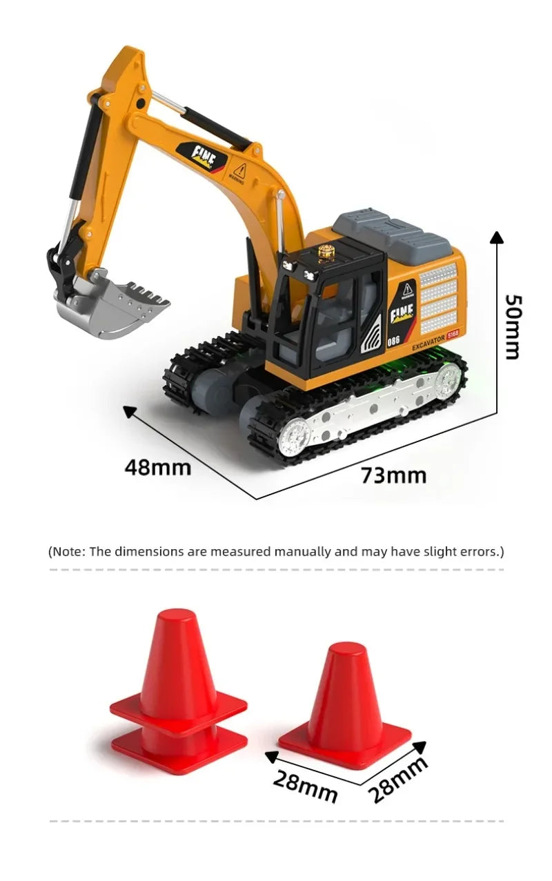 1:64 Scale Remote Control Engineering Vehicle with Lights and Sounds