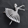 Ballerina Dancer Rhinestone Brooch for Women