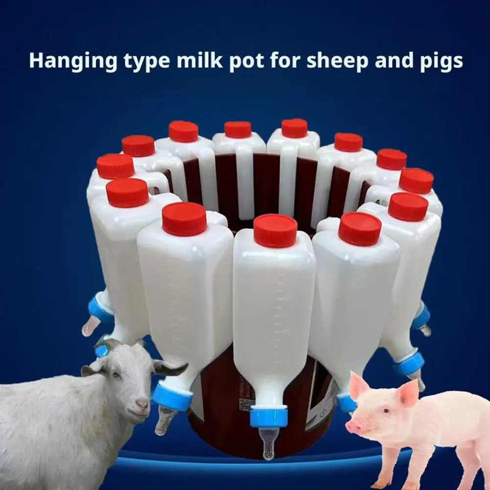 Hangable Lamb Nursing Bottle with Soft Nipple for Goat, Calf, and Cattle
