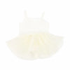 A white three-piece doll outfit set for a baby doll.