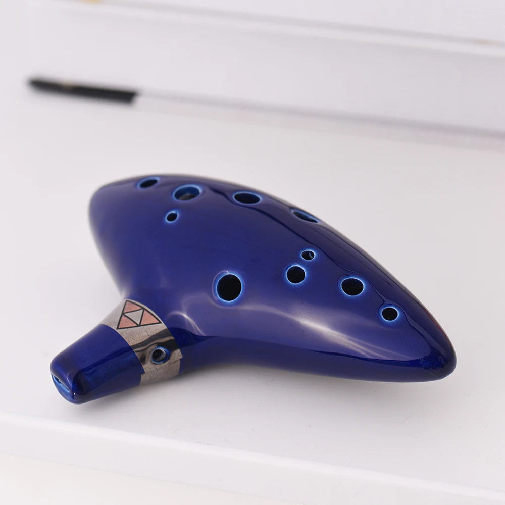 Ceramic 12-Hole Ocarina with Songbook and Neck Cord