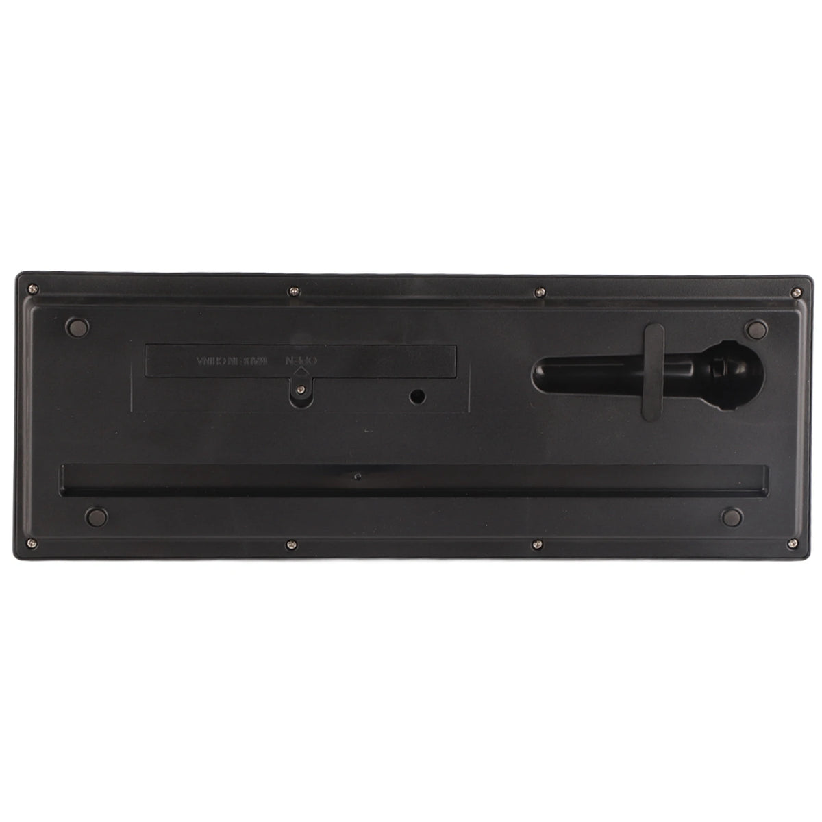 Black portable electric keyboard piano with a microphone for kids